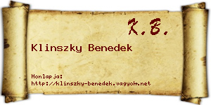 Klinszky Benedek névjegykártya